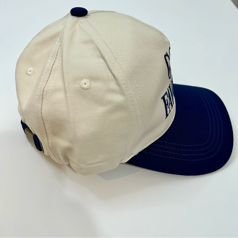 God’s Favorite Women’s Two Tone Canvas Cotton Baseball Hat Cap Tan Navy NEW Cute - Picture 5 of 5